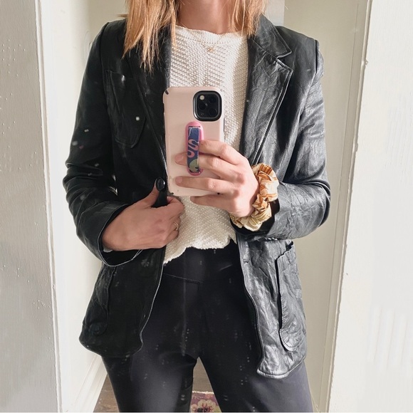 SMYTHE Lambskin Leather Blazer Jacket size small - Picture 1 of 9